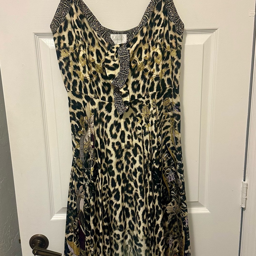 Camilla Brown and Black Midi Dress with Leopard Print - Picture 9 of 9
